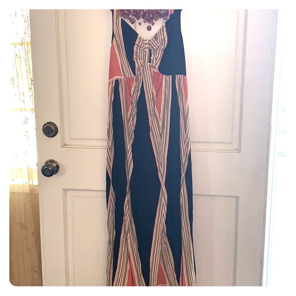 Red leaf maxi dress